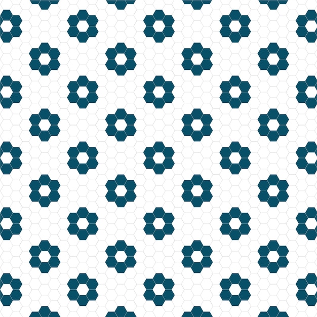 Linda flor hexagonal azulejo de patrones sin fisuras