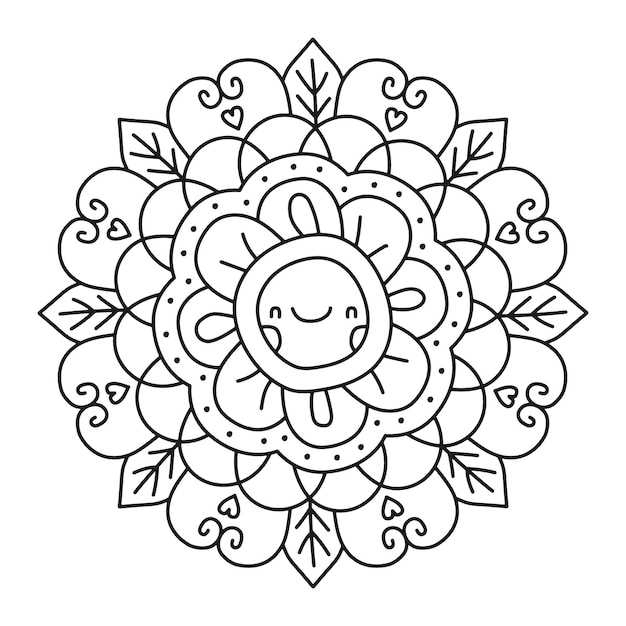 Vector linda flor mandala ilustración vectorial