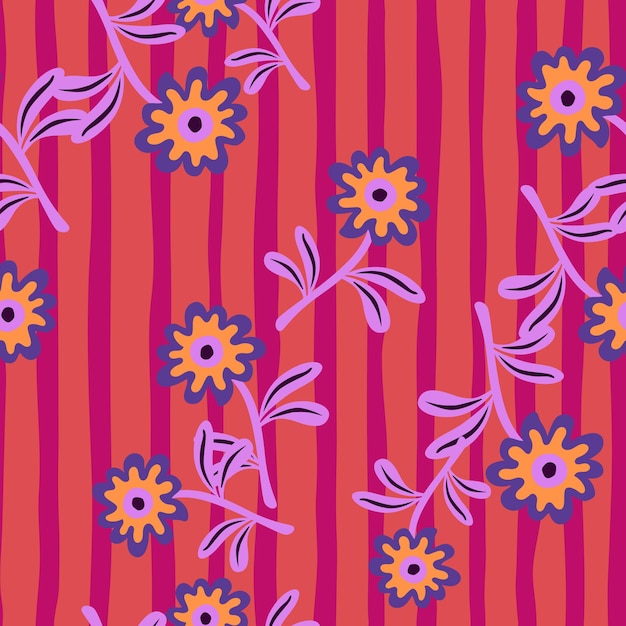 Linda flor de patrones sin fisuras en estilo simple Fondo floral sin fin dibujado a mano