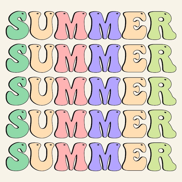 Linda fuente dibujada a mano Un activo encantador y versátil amable verano