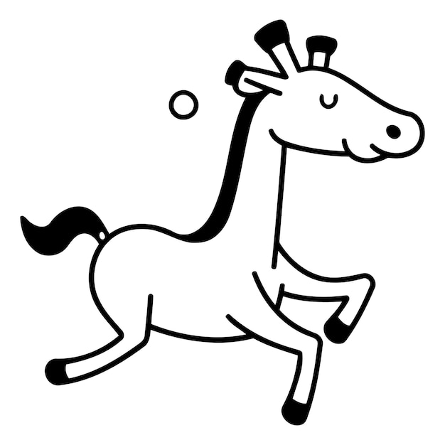 Linda girafa de dibujos animados Ilustración vectorial en un estilo plano
