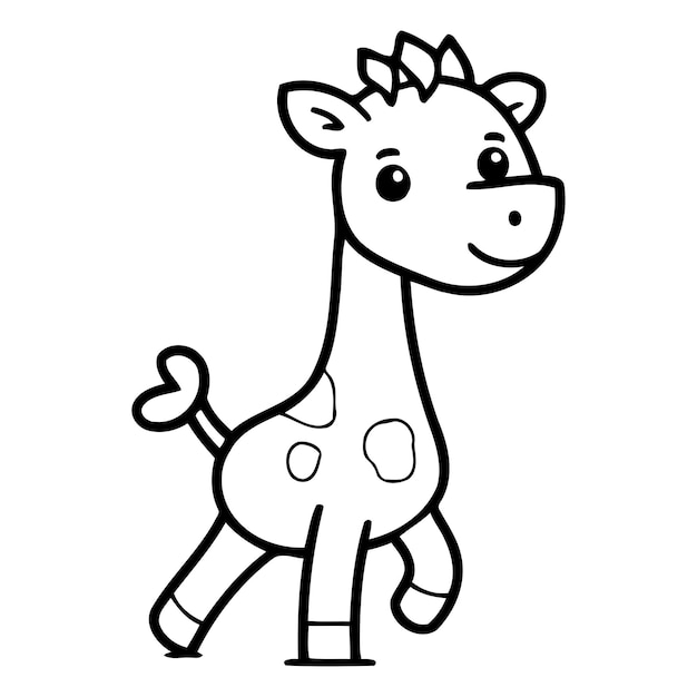 Linda girafa de dibujos animados Ilustración vectorial de una girafa