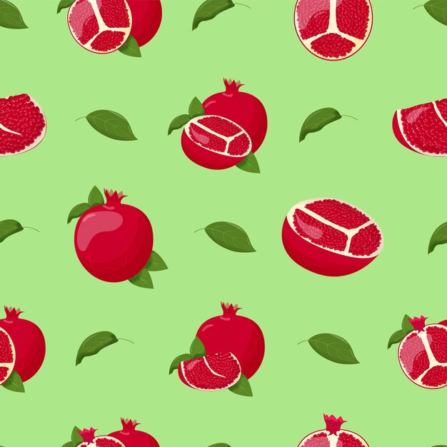 Linda granada de patrones sin fisuras ilustración vectorial plana