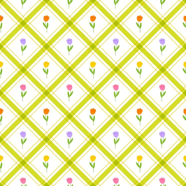 Linda hoja de tulipán rama tallo elemento rosa púrpura lila violeta amarillo naranja verde patrón diagonal