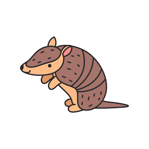 Vector una linda ilustración de un armadillo