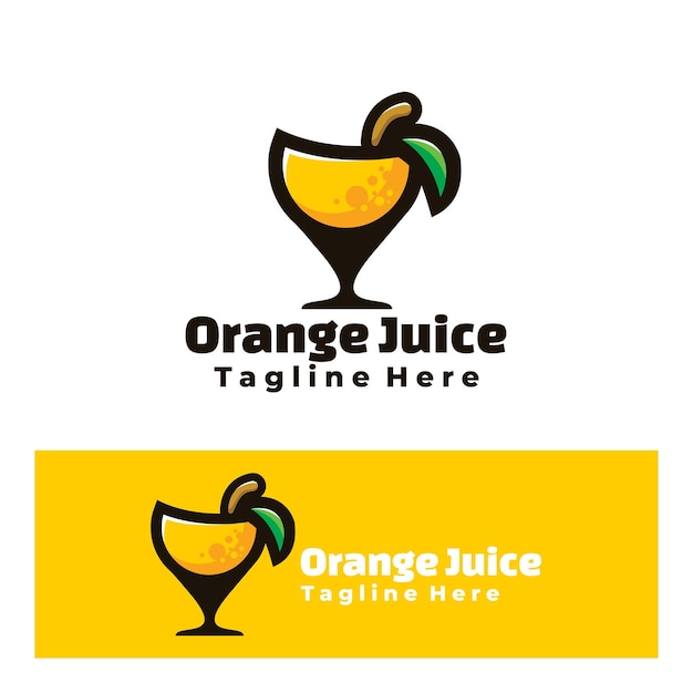 Linda ilustración de arte del logotipo de jugo de naranja