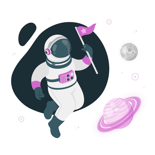 Linda ilustración de astronauta