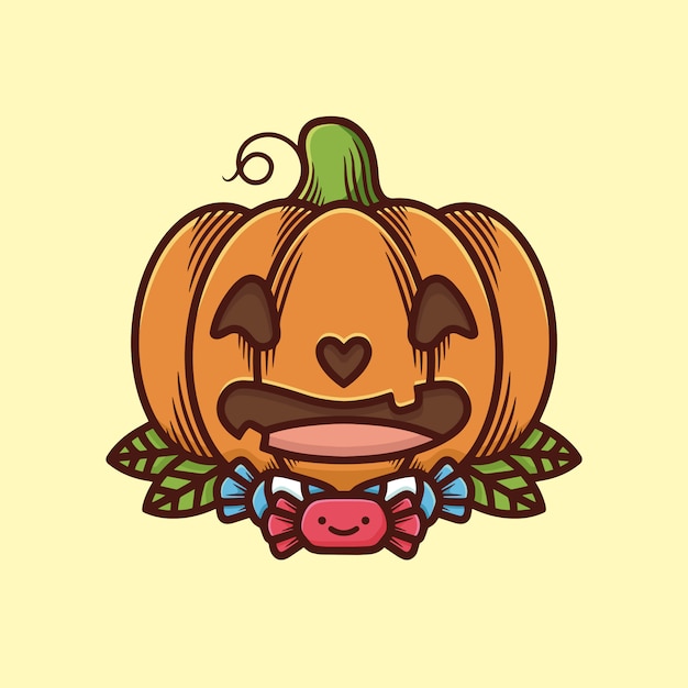 Linda ilustración de calabaza de halloween