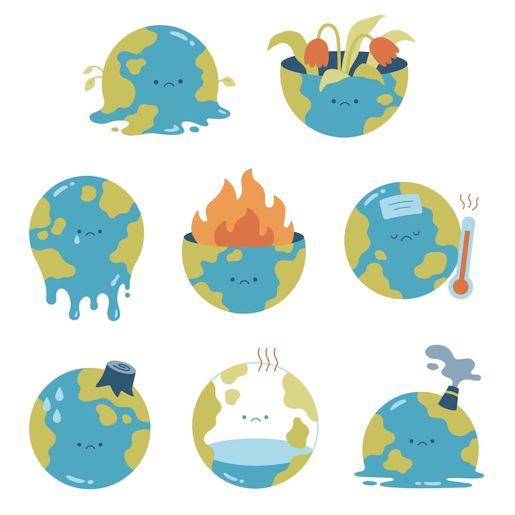 Una linda ilustración del calentamiento global de la Tierra