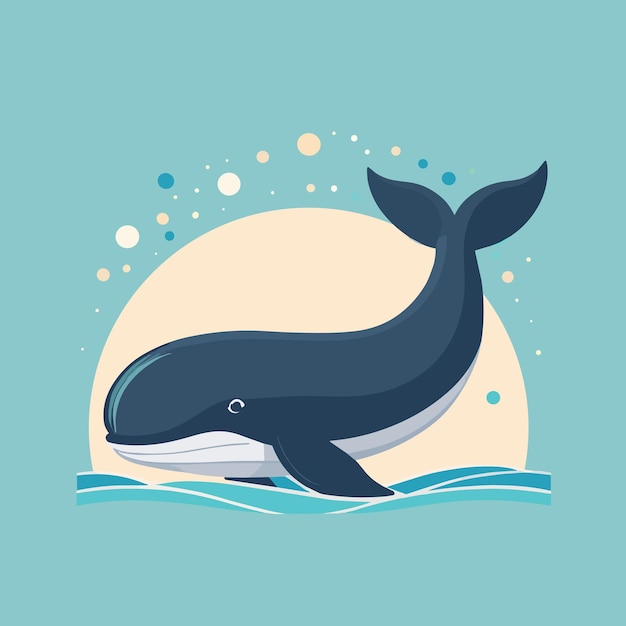 Linda ilustración de dibujos animados de ballenas