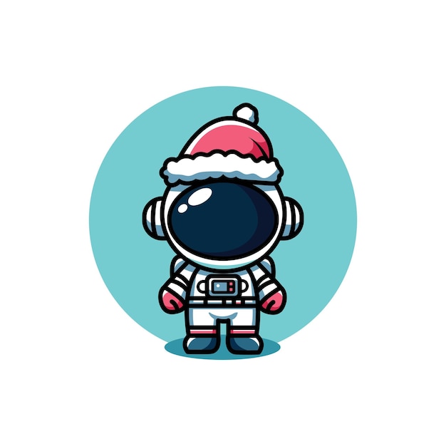 linda ilustración de diseño vectorial de un astronauta en un evento de Navidad