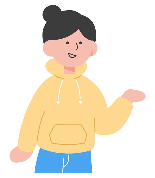 Una linda ilustración de un estudiante plano