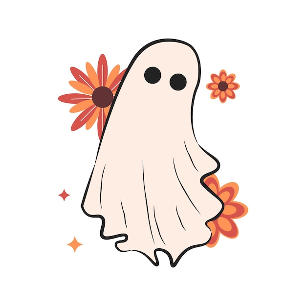 Una linda ilustración de fantasmas de Halloween