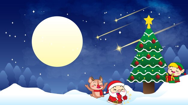 Linda ilustración de fondo de vector de Navidad