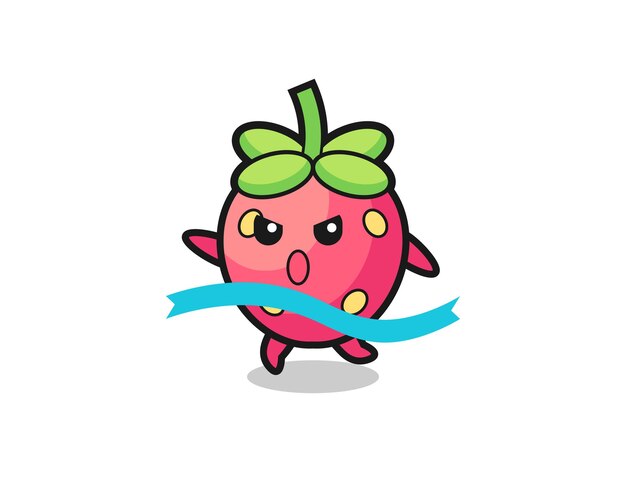 Linda ilustración de fresa está llegando al final, diseño de estilo lindo para camiseta, pegatina, elemento de logotipo
