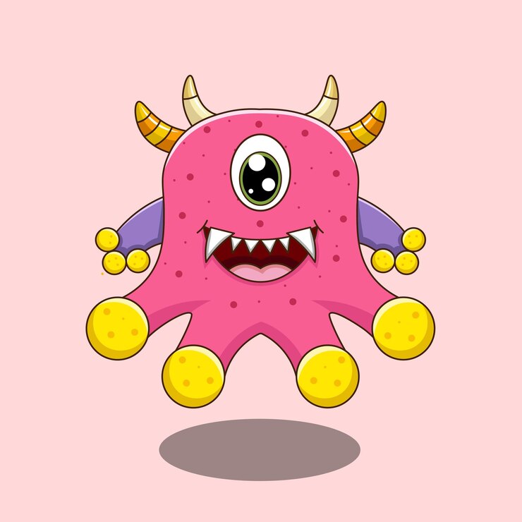 Vector una linda ilustración del monstruo rosado