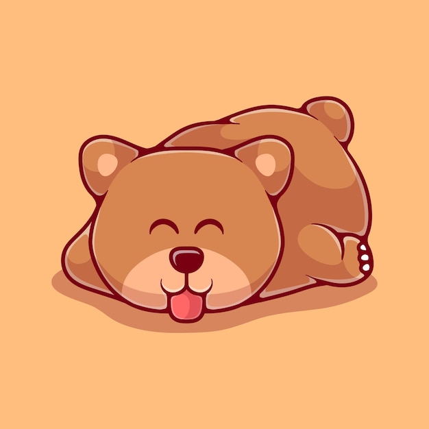 Linda ilustración de oso durmiendo adecuado para el personaje del logotipo de la mascota