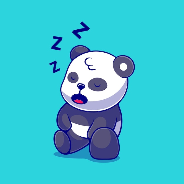 Linda ilustración de panda durmiente adecuada para el diseño de pegatinas y camisetas de mascotas