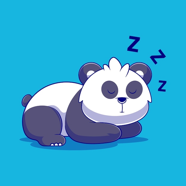 Linda ilustración de panda durmiente adecuada para el diseño de pegatinas y camisetas de mascotas
