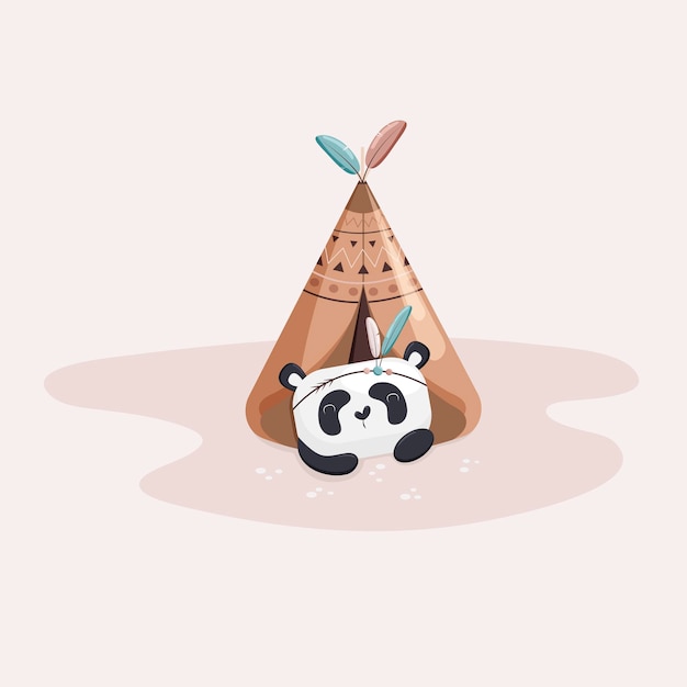 Una linda ilustración de un panda