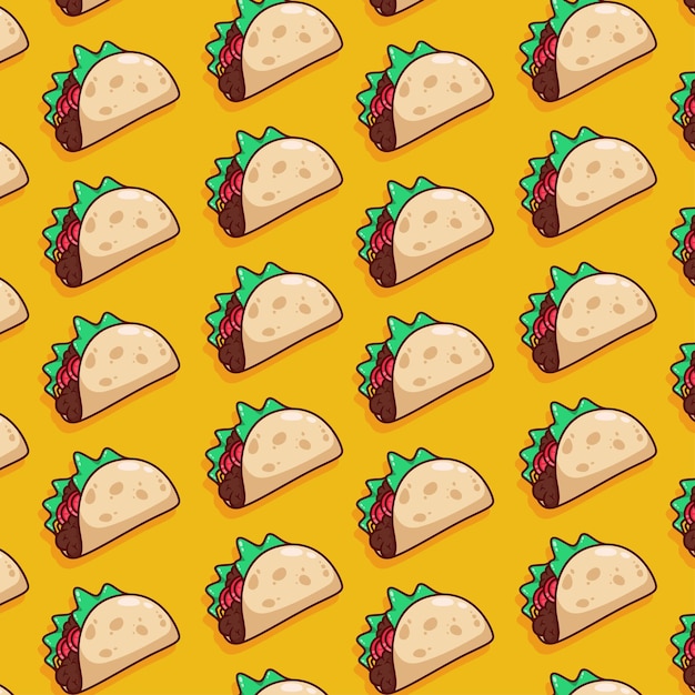 linda ilustración de patrón de taco en diseño plano