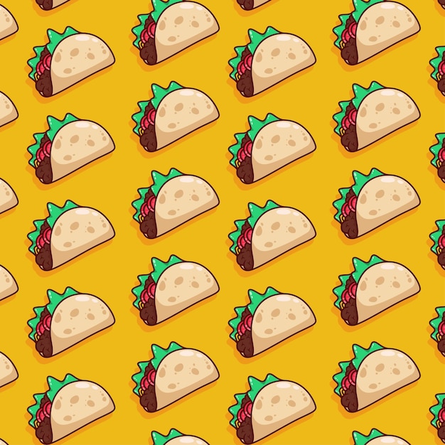 Linda ilustración de patrón de taco en diseño plano