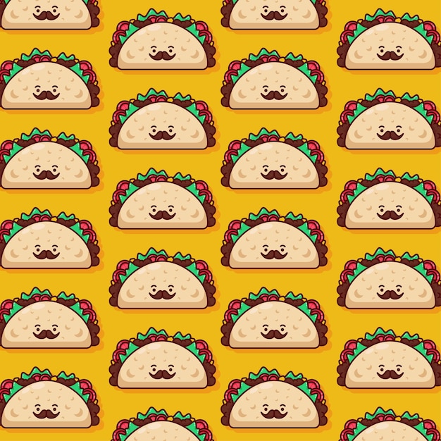 linda ilustración de patrón de taco en diseño plano