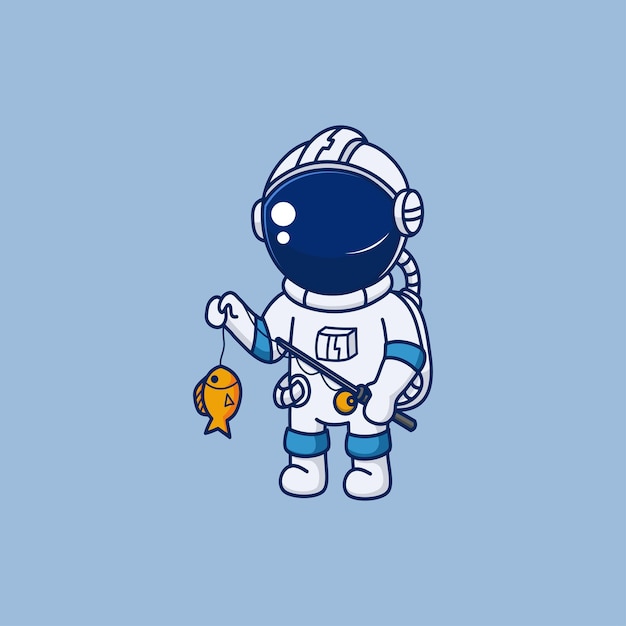 Linda ilustración de pesca de astronauta