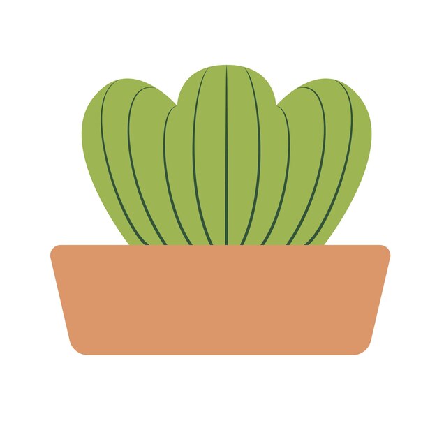 Una linda ilustración plana de un cactus