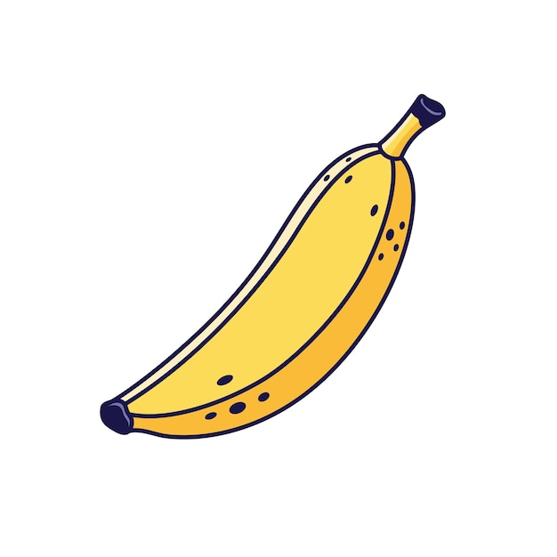 Linda ilustración de plátano Vector dibujado a mano dibujos animados icono ilustración Plátano en estilo garabato