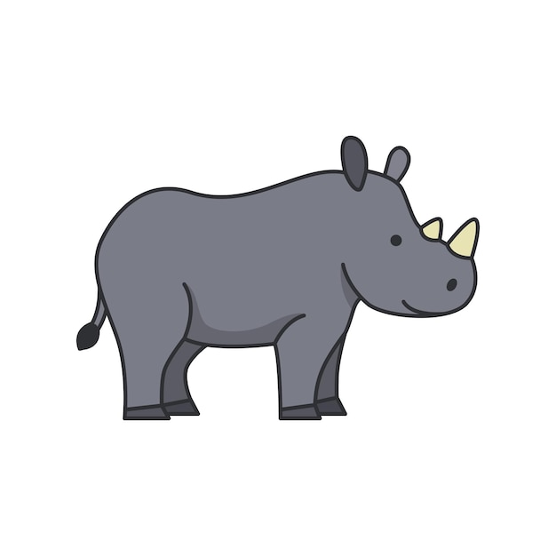 Vector linda ilustración de rinoceronte
