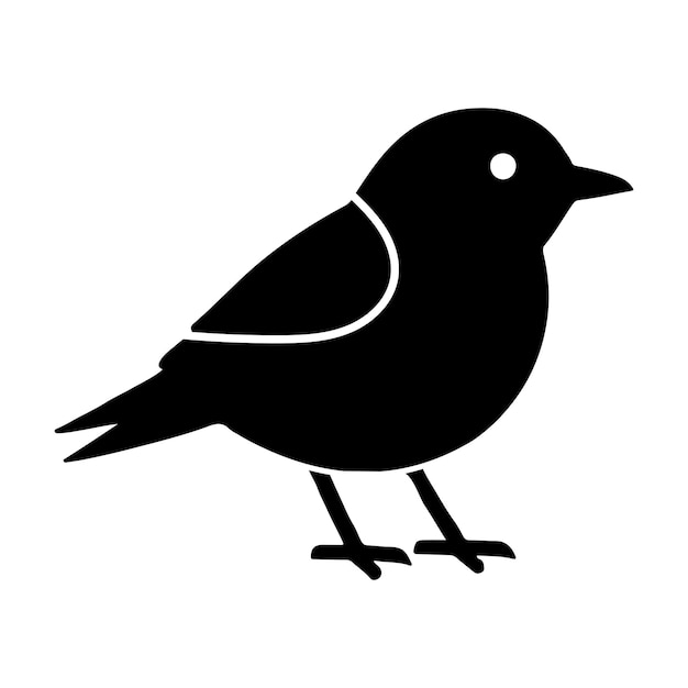 Una linda ilustración de silueta vectorial de un pájaro