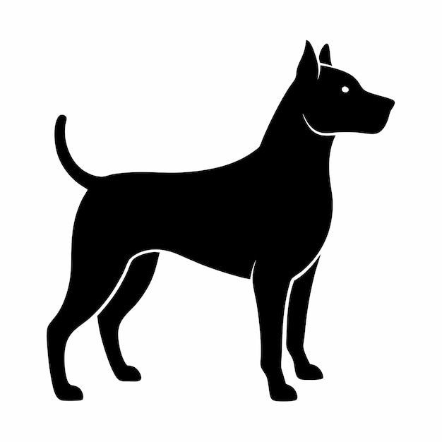 Una linda ilustración de silueta vectorial de perro