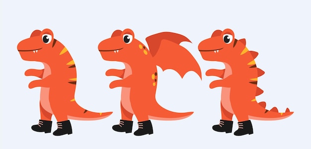 Linda ilustración tiranosaurio rex naranja