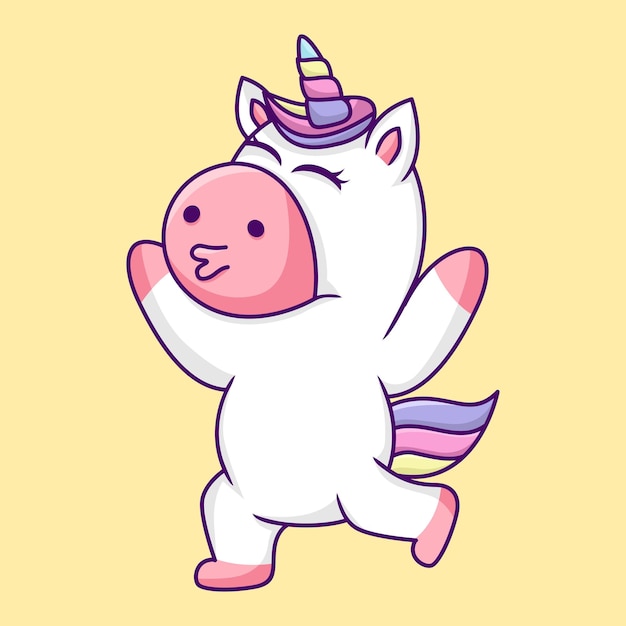 Linda ilustración de unicornio, linda y divertida