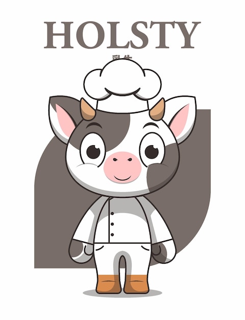 linda ilustración vaca cheff