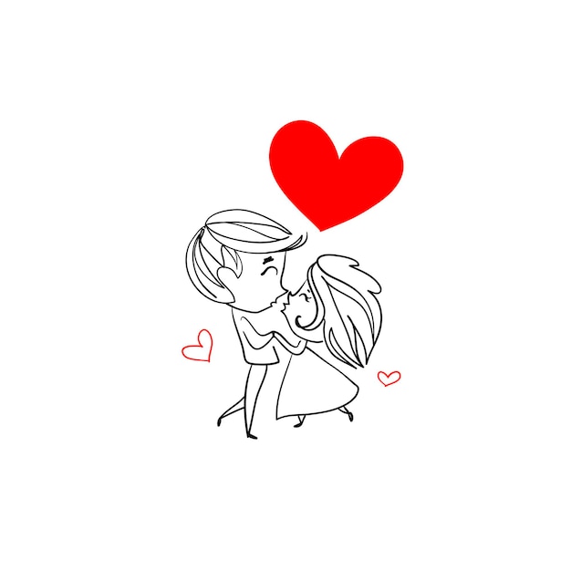 linda ilustración vectorial de amor, romance, niño y niña, guarda la fecha