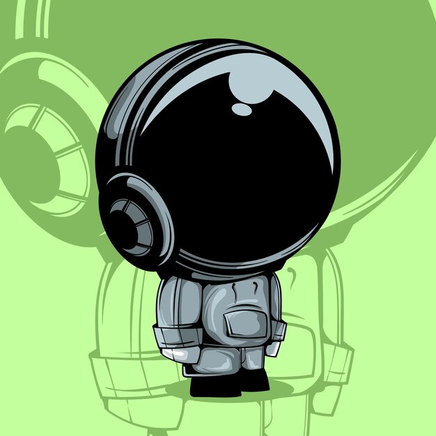 LINDA ILUSTRACIÓN VECTORIAL DE ASTRONAUTA