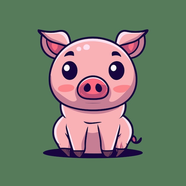 linda ilustración vectorial de cerdo