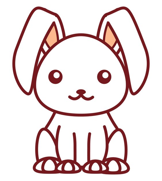 linda ilustración vectorial de conejo