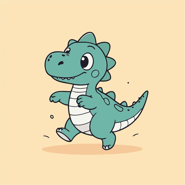 Una linda ilustración vectorial de un Dino para niños pequeños