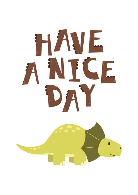 Una linda ilustración vectorial infantil con triceratops