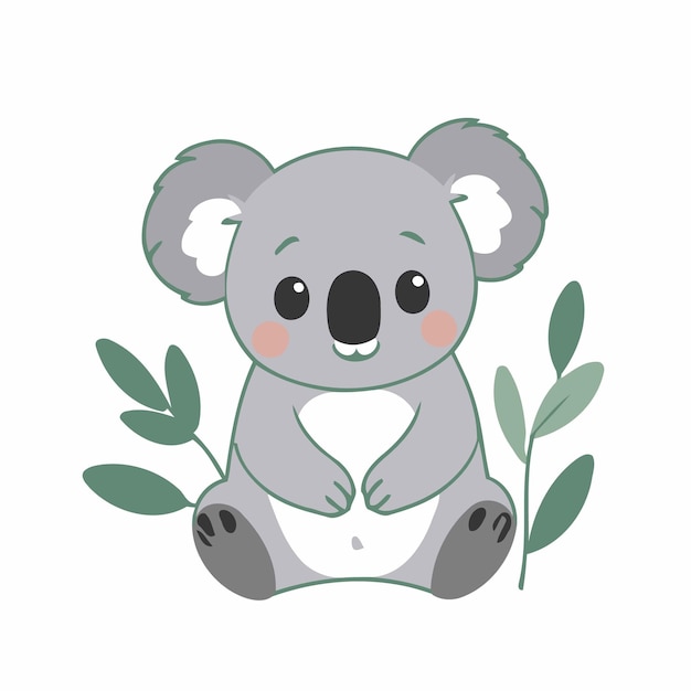 Una linda ilustración vectorial de un Koala para niños pequeños