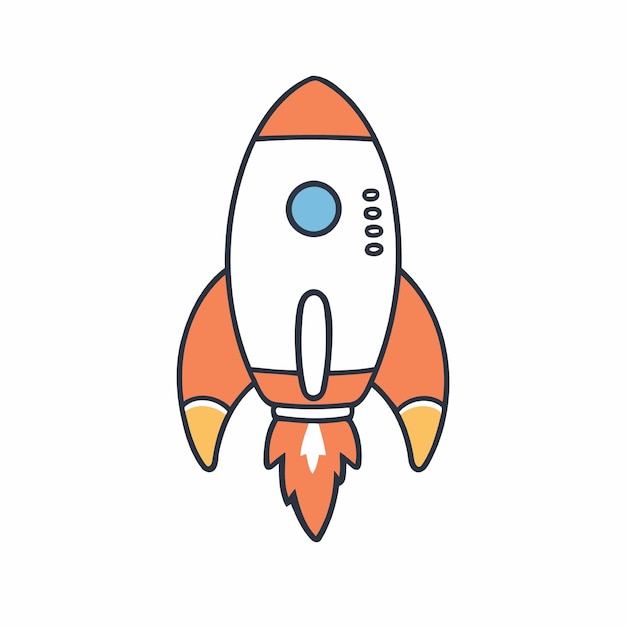 Una linda ilustración vectorial de un libro de cuentos de Rocket para niños