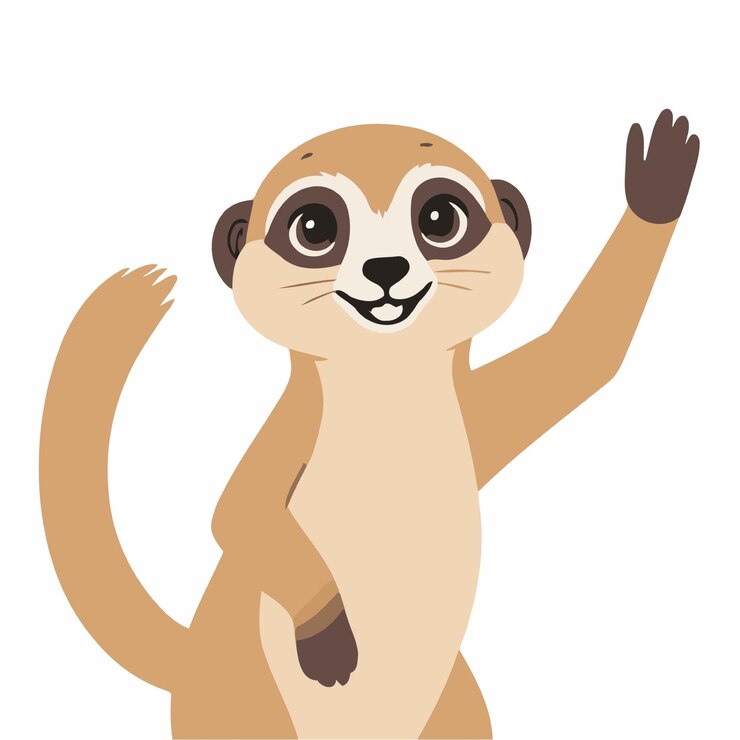 Vector una linda ilustración vectorial de un libro de meerkat para niños