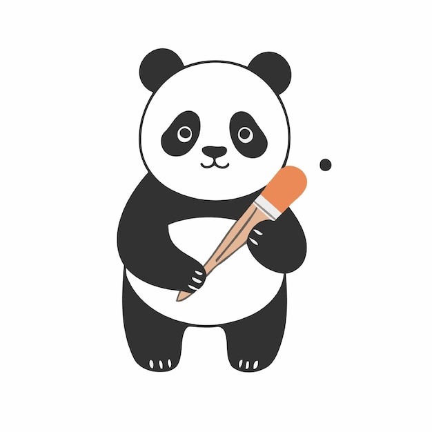 Una linda ilustración vectorial de un panda para libros infantiles