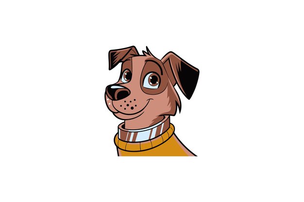 Una linda ilustración vectorial de perro adorable en fondo blanco