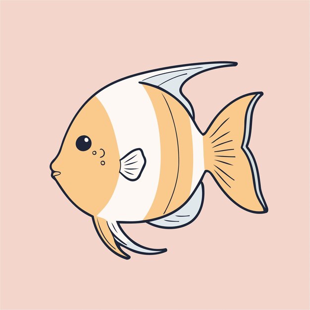Una linda ilustración vectorial de un pez ángel para niños