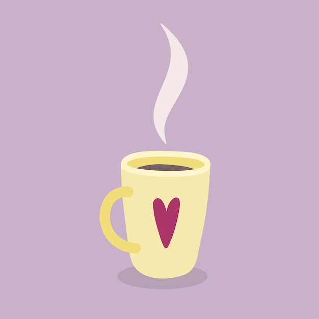 Vector linda ilustración vectorial con taza de café o té