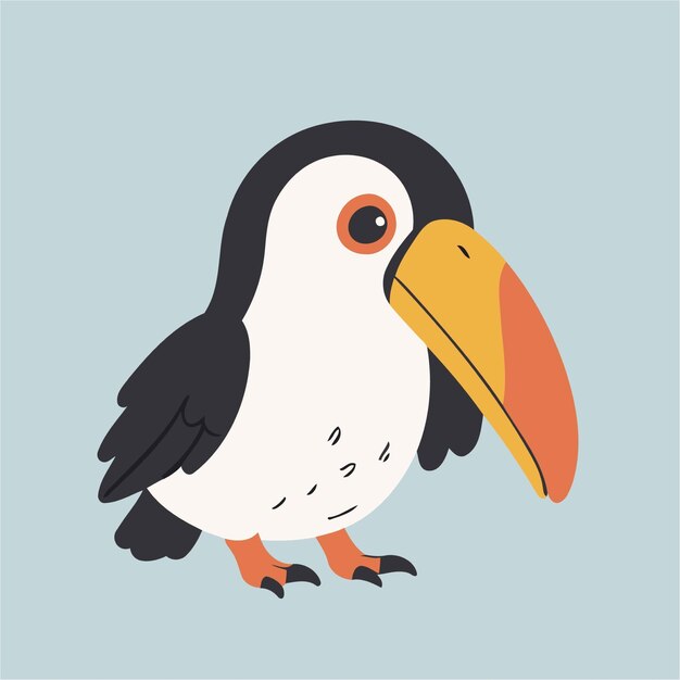 Una linda ilustración vectorial de un tucano para un libro de cuentos para niños